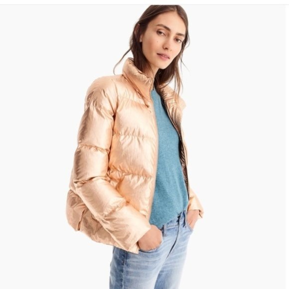 J. Crew Jackets & Blazers - J Crew Metallic Puffer Jacket